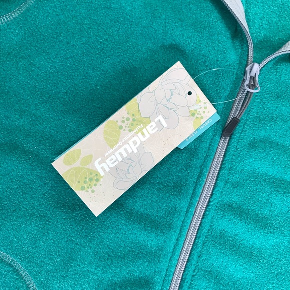 Blue/Green Landway Fleece Kids Jacket - Picture 3 of 5